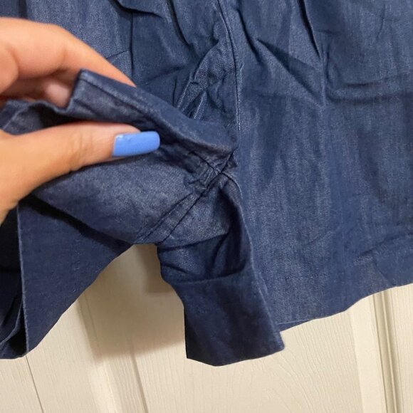 Apt 9 Womens Blue Chambray Cotton Lycocell High Rise Stretch Waist Shorts Medium - Picture 6 of 7